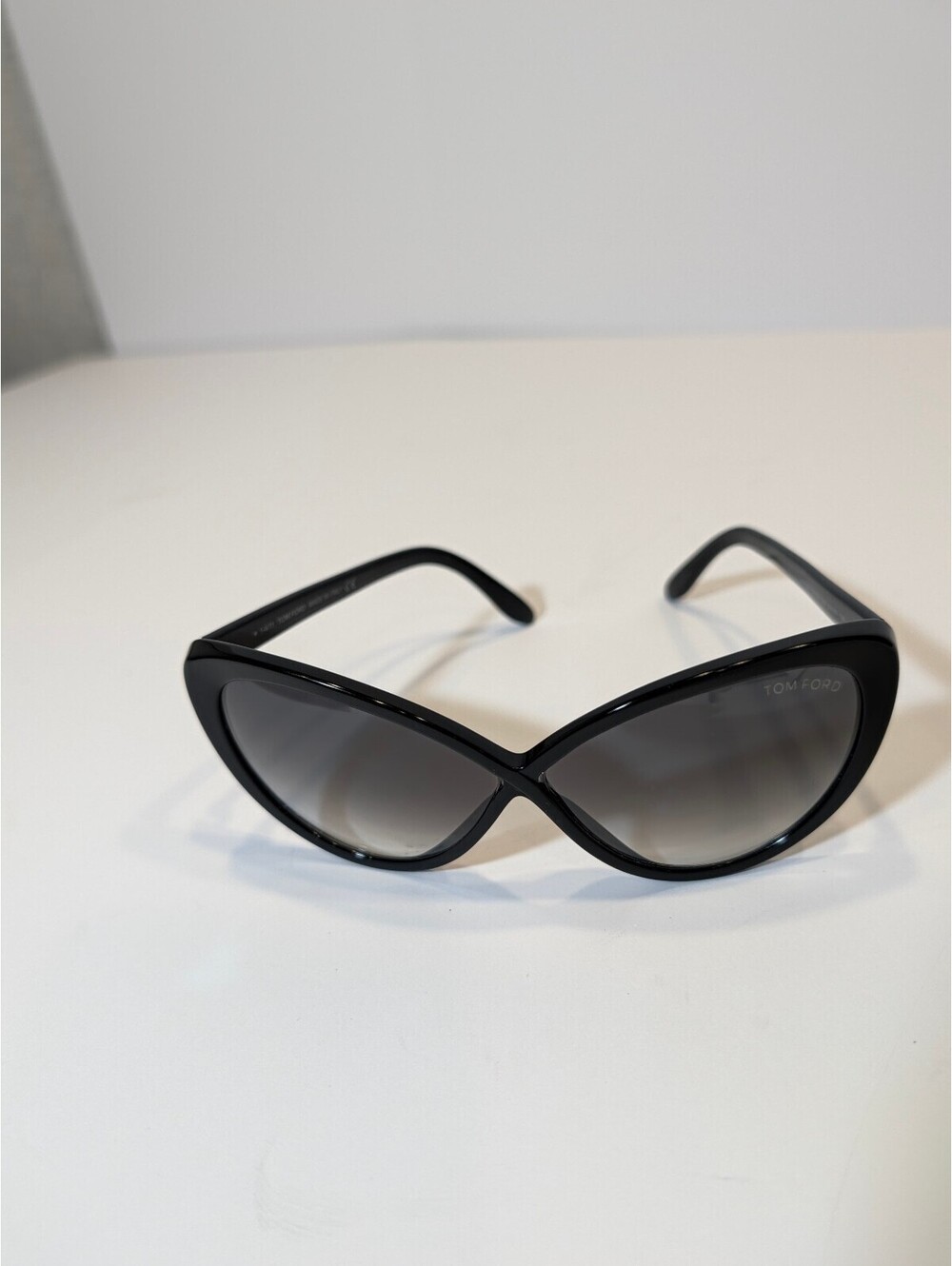 Tom Ford Black Cat Eye Sunglasses with Gradient Lenses